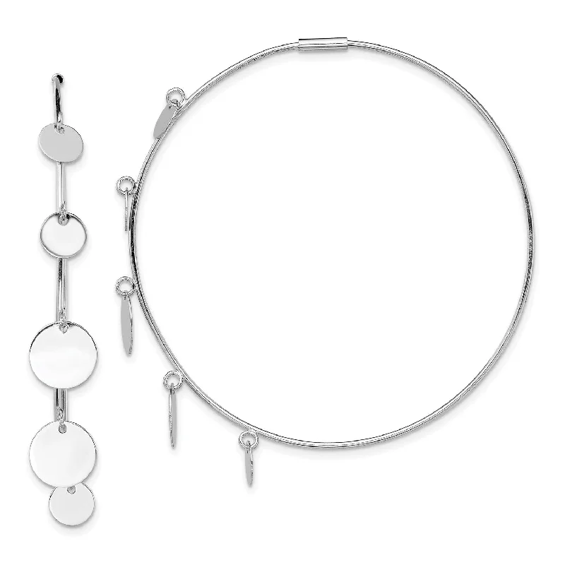 Women’s stackable earrings-Sterling Silver 51MM Hoop Earrings