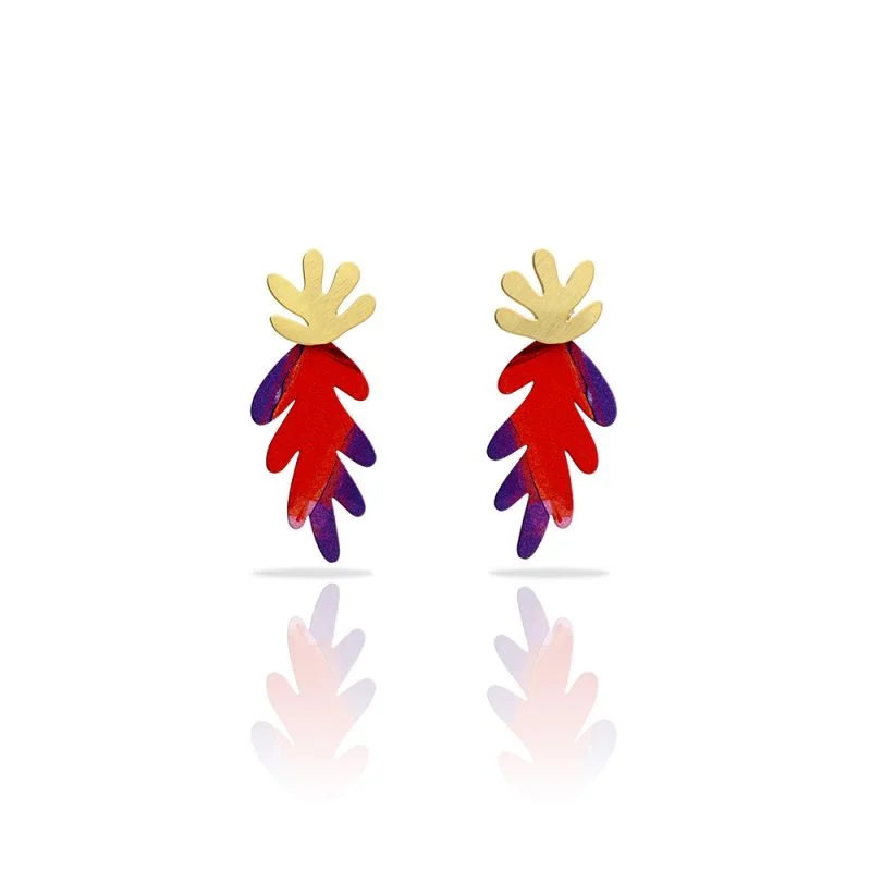 Women’s custom gold earrings-RAS Lucia Gold + Colour Small Earrings