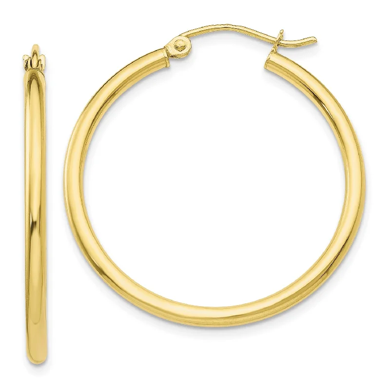 Women’s chic stud earrings-10KT Yellow Gold 26X2MM Hoop Earrings