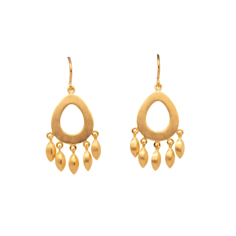 Women’s luxury earrings-Bliss Wire Hanging 24K Gold Vermeil Earrings