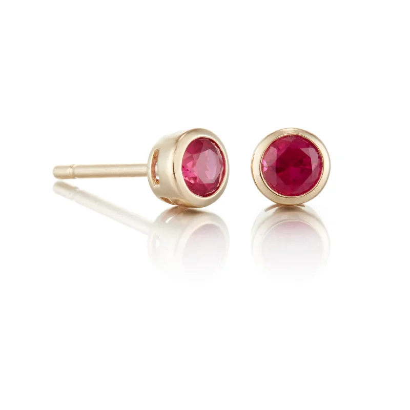 Women’s playful earrings-Mini Dot Earrings in Rubies