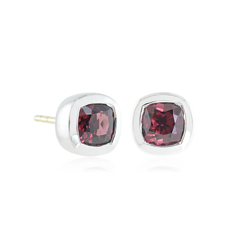 Women’s boho earrings-Melrose Earrings in Rhodolite Garnets