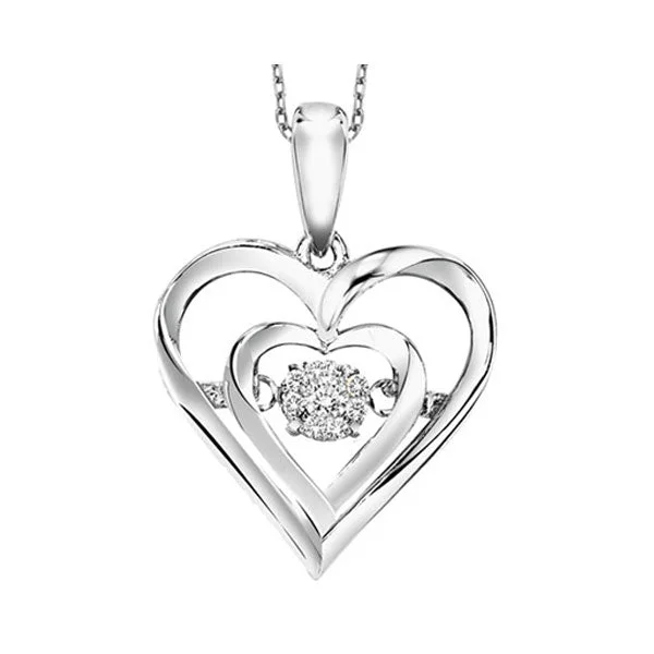 Women’s chic pendant necklace-Sterling Silver Diamond Rhythm Of Love Pendant