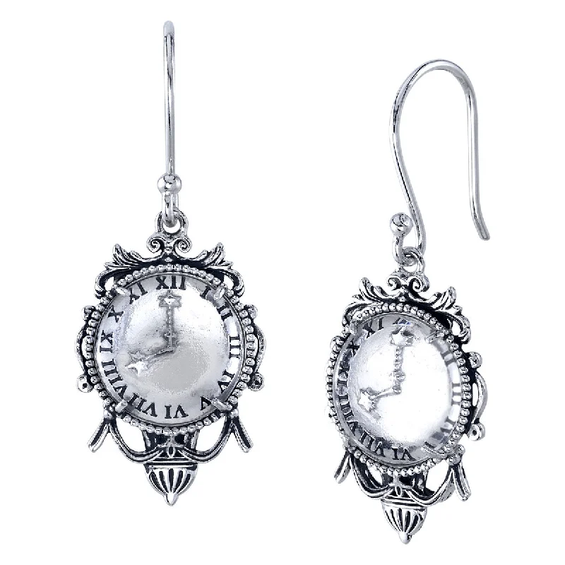 Women’s sterling silver drop earrings-Disney X RockLove CINDERELLA Clock Earrings