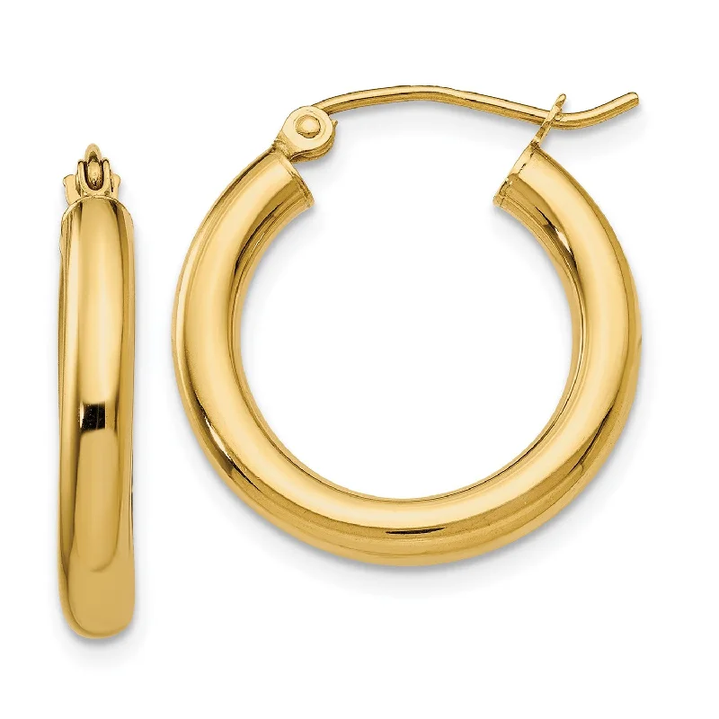 Women’s gold earrings-14KT Yellow Gold 20X3MM Hoop Earrings