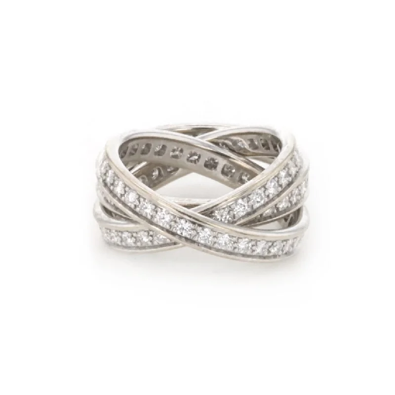 Women’s intricate engagement ring design-Diamond Trinity Ring