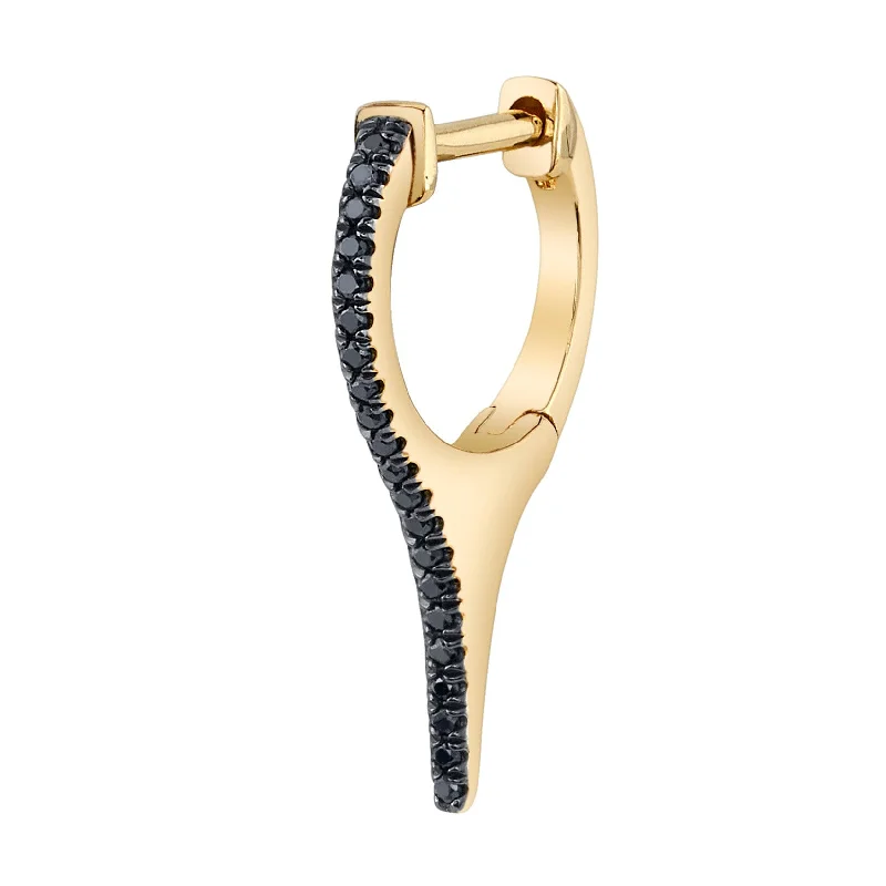 Women’s halo engagement ring-Black Diamond Spike Huggie