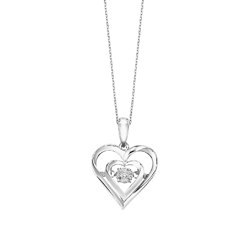 Women’s dainty necklace-Sterling Silver 0.02ctw Rhythm of Love Diamond Pendant