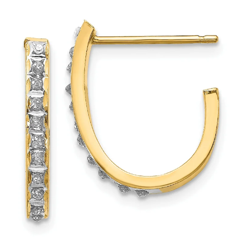 Women’s elegant hoop earrings-Diamond Fascination Diamond Accent Hoop Earrings in 14KT Yellow Gold