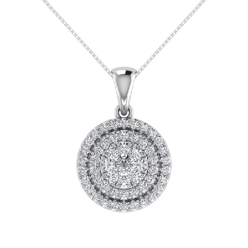 Women’s romantic necklace-Diamond 3/4 Ct.Tw. Fashion Pendant in 10K White Gold