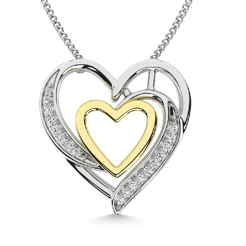 Women’s dainty necklace-Diamond 1/20 Ct.Tw. Heart Pendant in 925 Silver