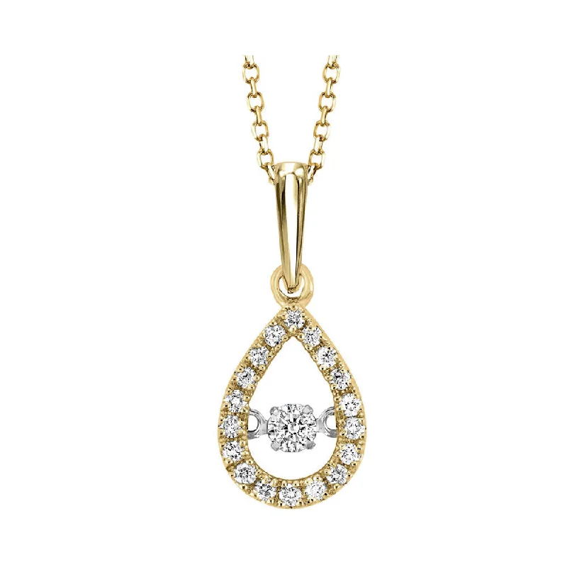 Women’s minimalist silver necklace-10K Yellow Gold Diamond Rhythm Of Love Pendant