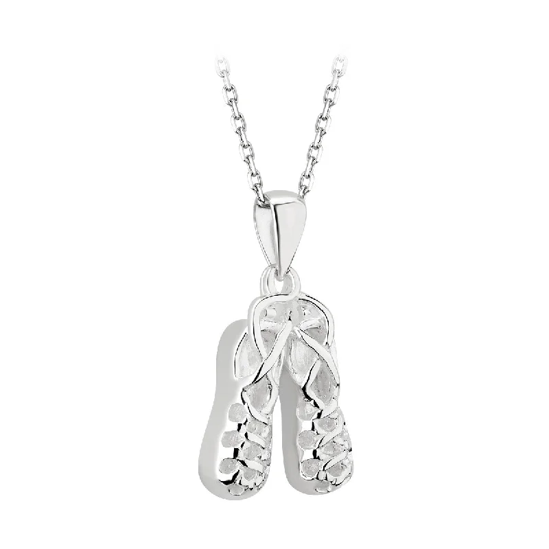 Women’s statement necklace-Sterling Silver Celtic Irish Dancing Pumps Pendant with Chain S4690