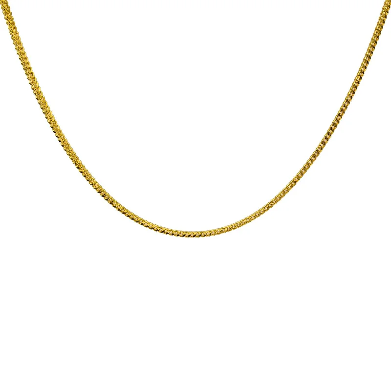 Women’s twisted necklace-22K Yellow Gold Men's Chain W/ Braided Foxtail Link, 20"