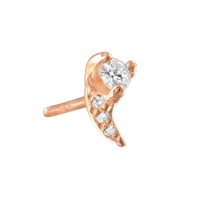 Women’s marquise diamond engagement ring-Diamond Fang Stud