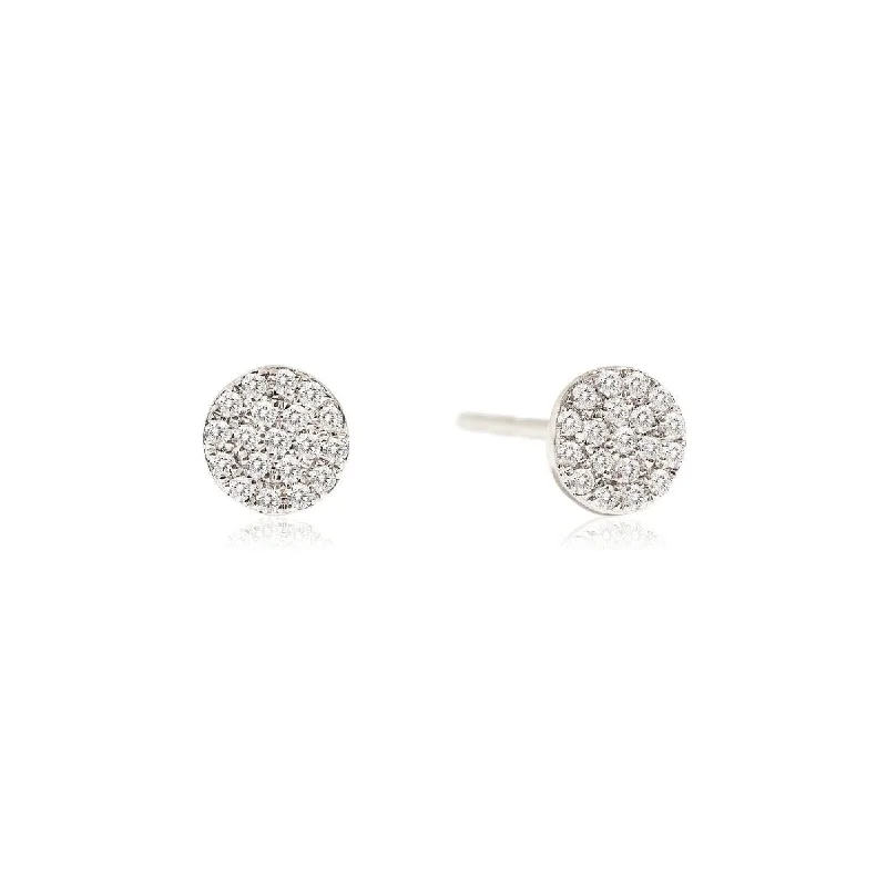 Women’s halo engagement ring-Diamond Disc Studs