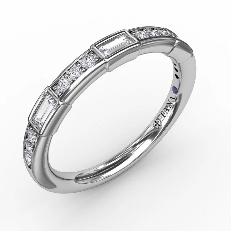 Women’s diamond eternity engagement ring-Baguette and Bar Diamond Band W7344