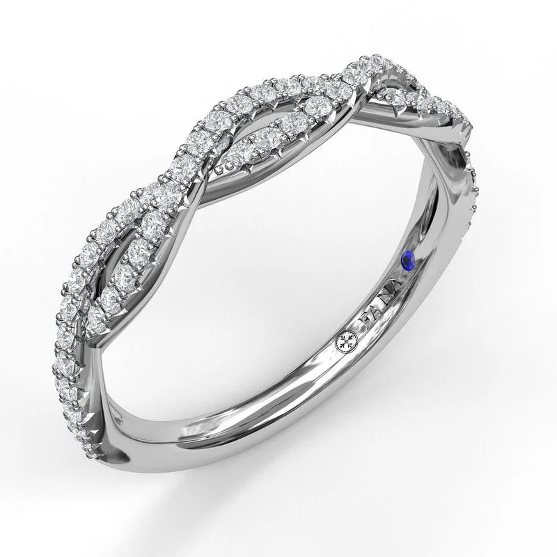 Women’s engagement ring with a twist-Diamond Twist Band W7149