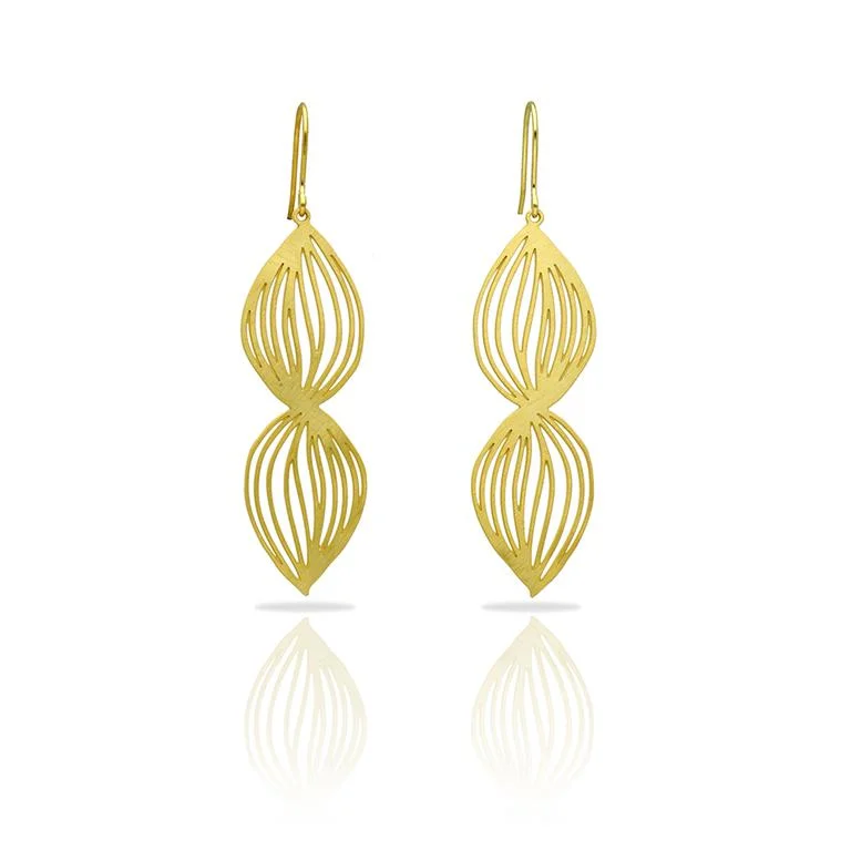 Women’s silver hoop drop earrings-RAS Life Gold Long Earrings (Pre-Order)