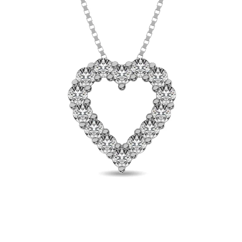 Women’s infinity necklace-Diamond 1/4 Ct.Tw. Heart Pendant in 14K White Gold