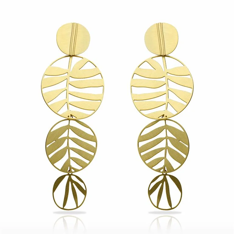 Women’s dangling earrings-RAS Tropic Gold Long Earrings