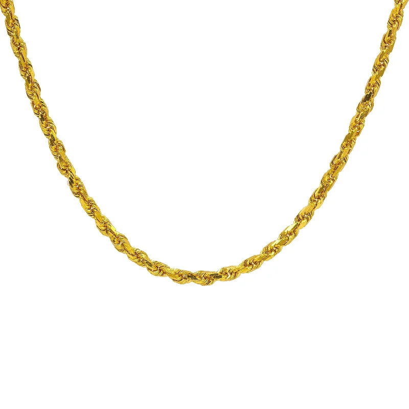 Women’s colorful gemstone necklace-22K Yellow Gold Men's Chain W/ Rope Link, 20.5"