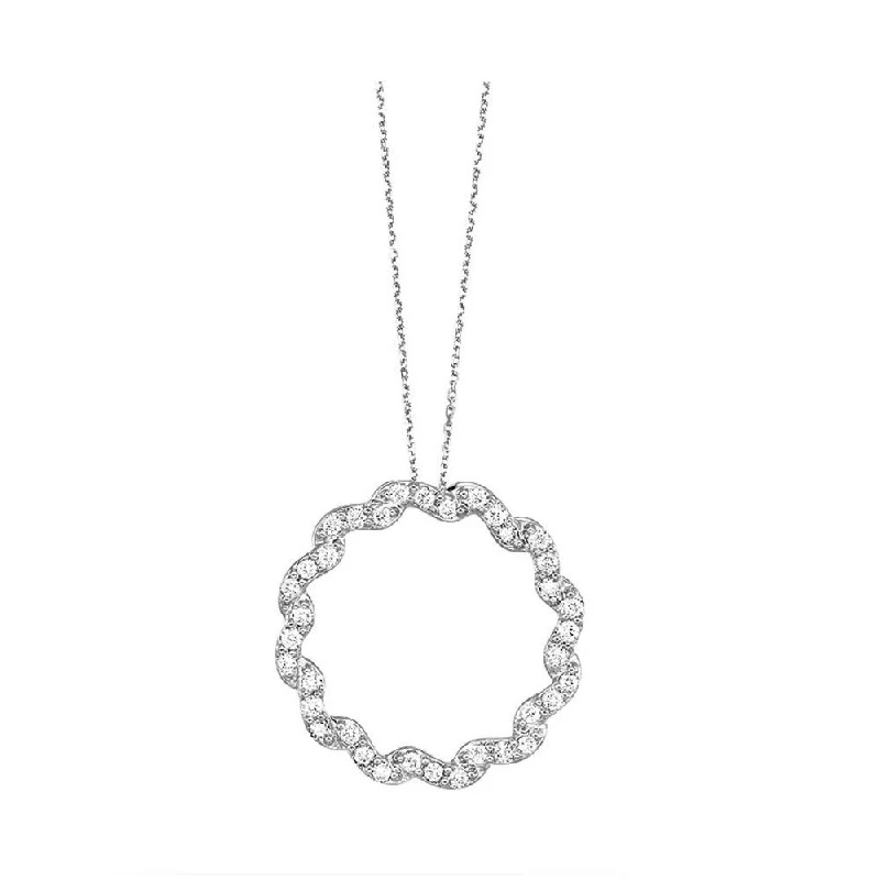 Women’s crystal necklace-14K White Gold Diamond Pendant