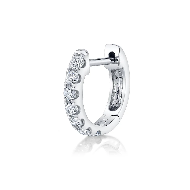 Women’s modern engagement ring-Diamond Huggie, Medium