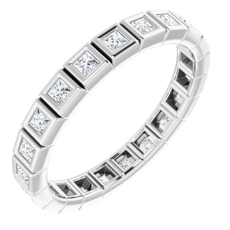 Women’s diamond wedding band engagement ring-14K White 1/2 CTW Diamond Eternity Band