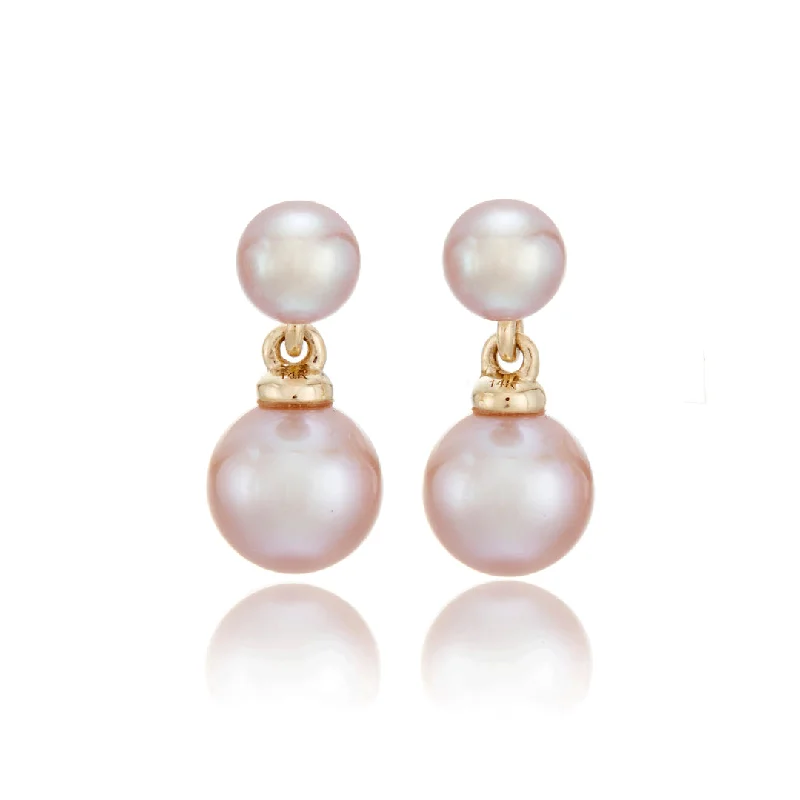 Women’s custom gold earrings-Victoria Earrings in Pink Pearls