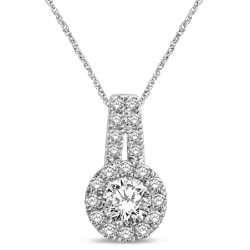 Women’s luxury diamond necklace-14K White Gold 1/3 Ct.Tw. Diamond Fashion Pendant