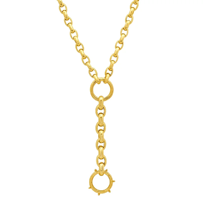 Women’s double-layer necklace-DIVERSITY CHAIN WITH DOUBLE ENHANCER, 14kt GOLD, 18"