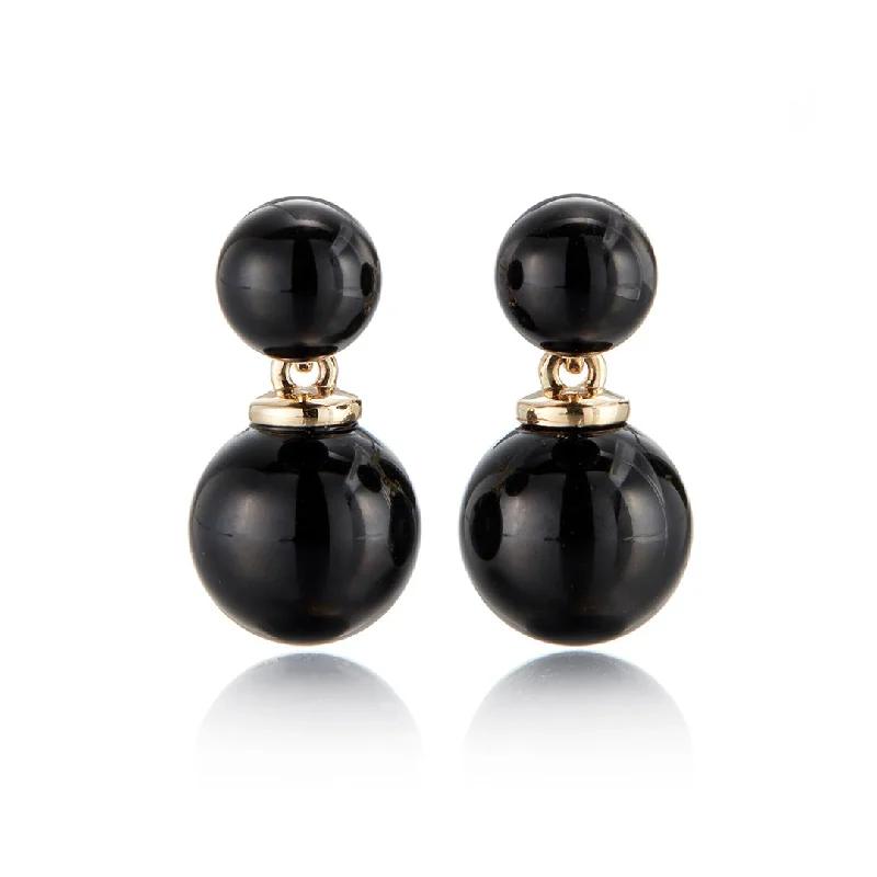 Women’s abstract design earrings-Victoria Earrings in Black Jade