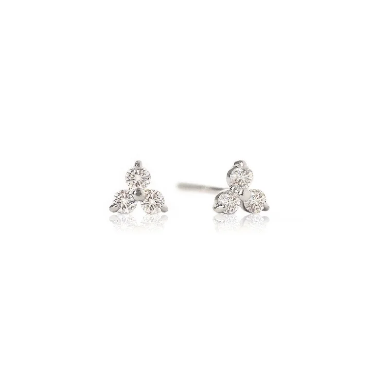 Women’s three-stone engagement ring-Diamond Clover Studs