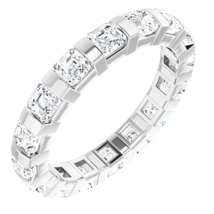 Women’s halo diamond engagement ring-14K White 3/8 CTW Diamond Eternity Band