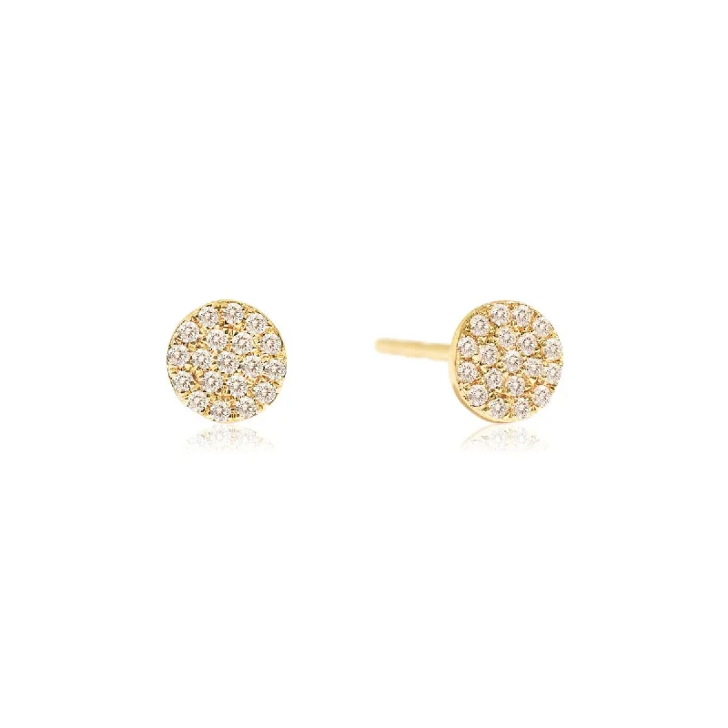 Women’s statement engagement ring-Diamond Disc Studs