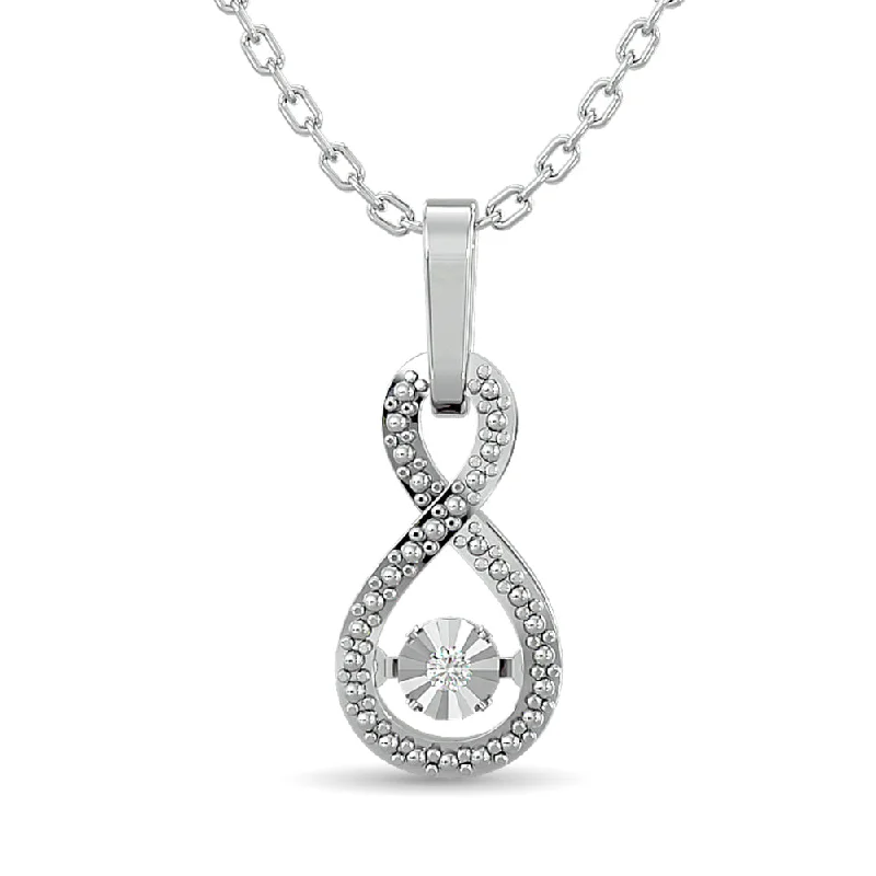 Women’s art deco necklace-Diamond Shimmering Infinity Pendant 1/50 ct tw in Sterling Silver