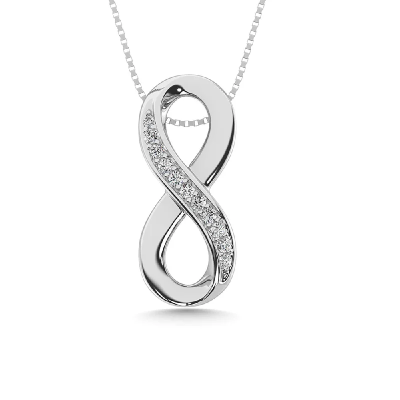 Women’s personalized name necklace-Diamond 1/20 Ct.Tw. Infinity Pendant in Sterling Silver