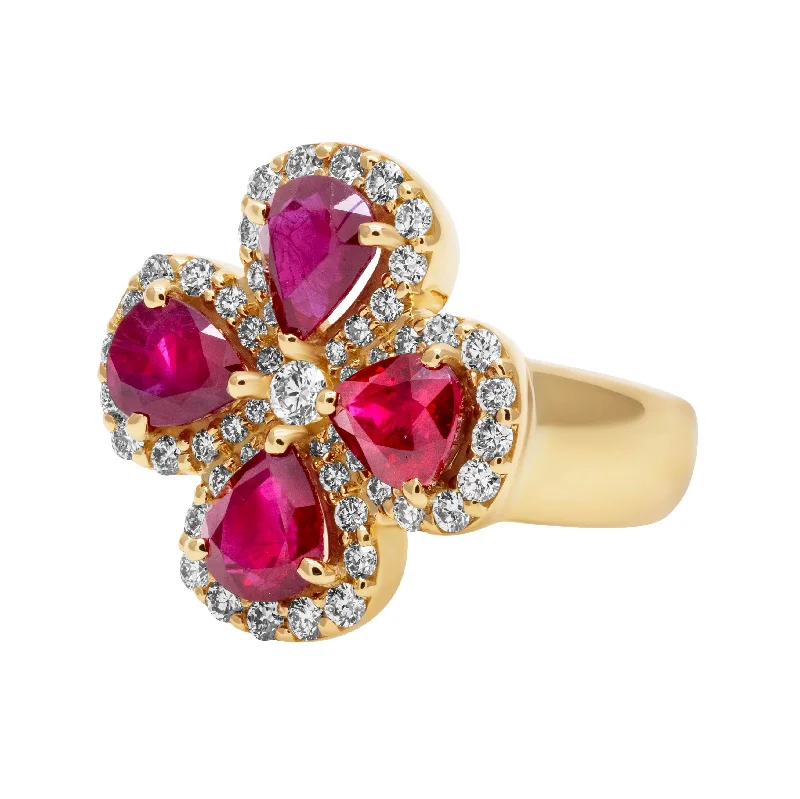 Women’s platinum engagement ring-Repair - Ruby and Diamond (2383C)