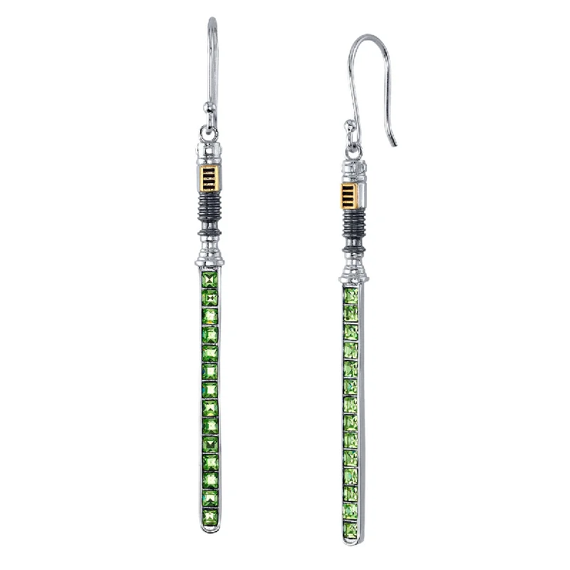 Women’s sterling silver drop earrings-Star Wars X RockLove Luke Skywalker Crystal Lightsaber Earrings