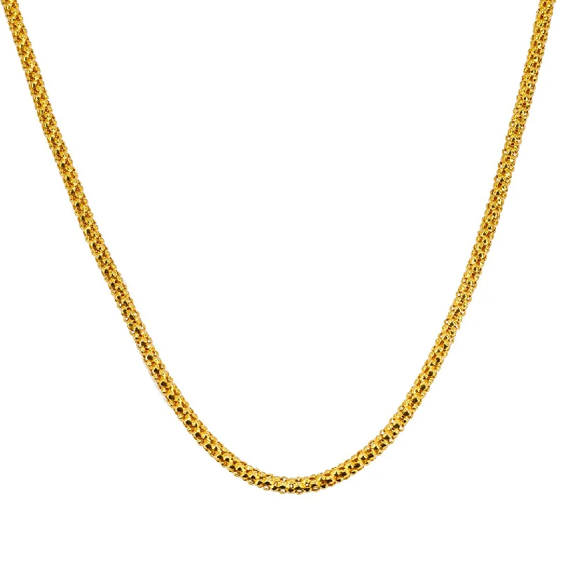 Women’s infinity pendant necklace-22K Yellow Gold Chain W/ Rounded Cap Link