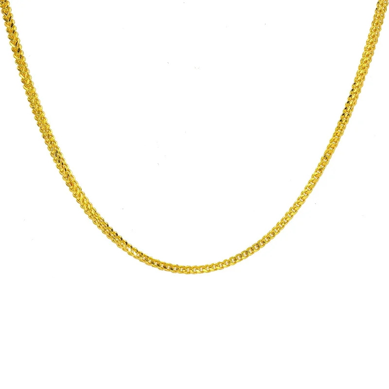 Women’s butterfly necklace-22K Yellow Gold Men's Chain W/ Double Curb Link