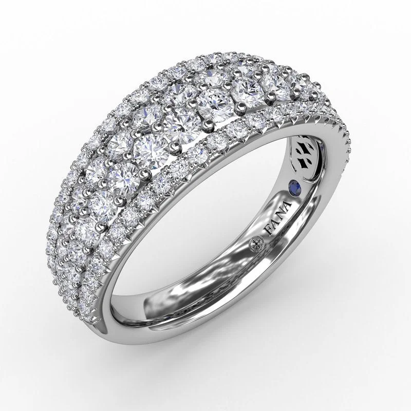 Women’s multi-stone engagement ring-Pavé Diamond Band R2016