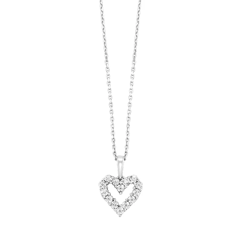 Women’s sparkling necklace-1/10 Ctw Diamond Heart Pendant in Sterling Silver