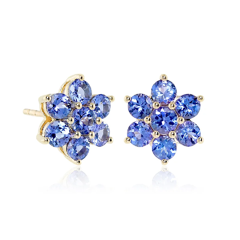 Women’s diamond hoop earrings-Aurora Earrings in Tanzanite