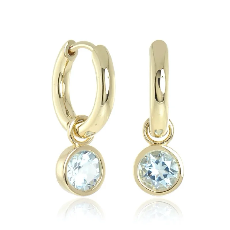 Women’s elegant stud earrings-Droplet Hoop Earrings in Aquamarine