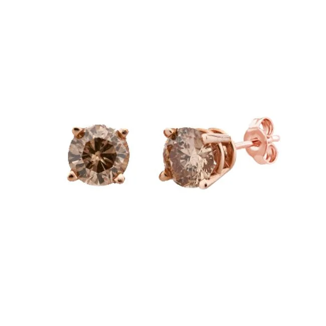 Women’s wedding hoop earrings-1/2 CTW Diamond Solitaire Stud Earrings in 14KT Rose Gold