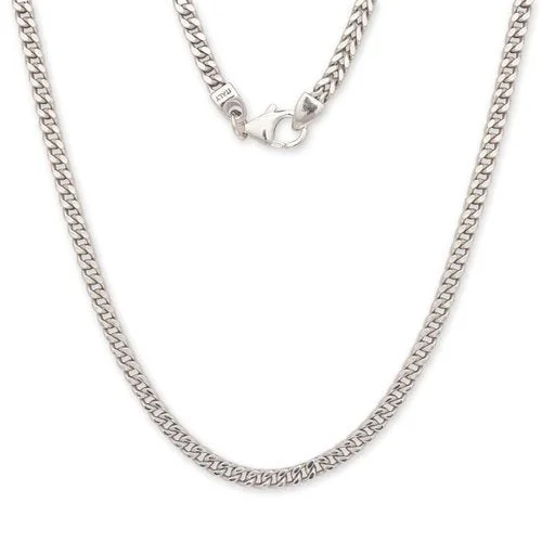 Women’s boho necklace-Better Jewelry Franco Italian Chain .925 Sterling Silver Chain / 3.5 mm