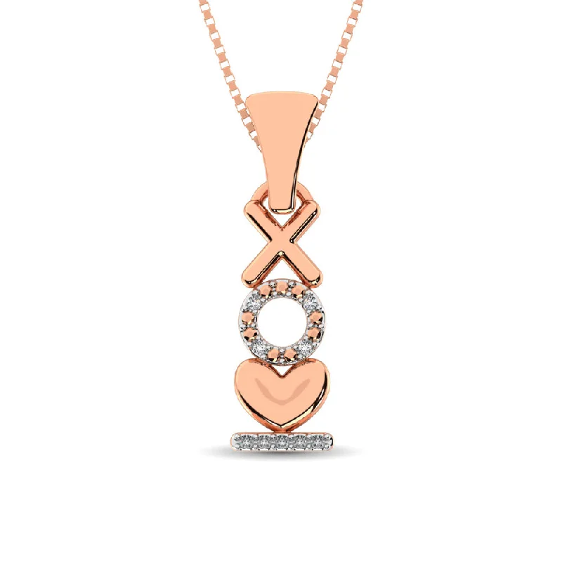 Women’s simple gold necklace-10K White Gold Diamond Accent Fashion Pendant