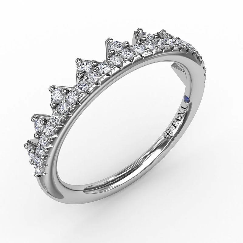 Women’s diamond engagement ring with twist band-Tiara Style Diamond Band W7272